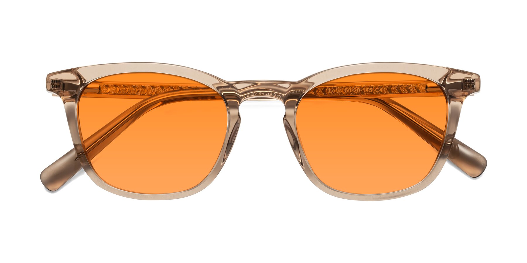 Folded Front of Loris in Light Brown with Orange Tinted Lenses