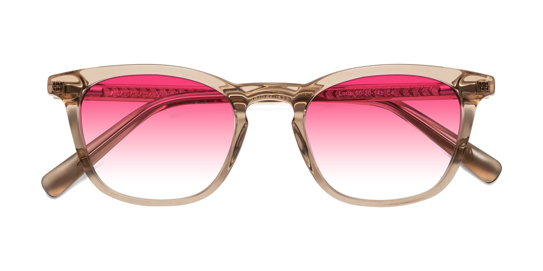 Folded Front of Loris in Light Brown with Pink Gradient Lenses