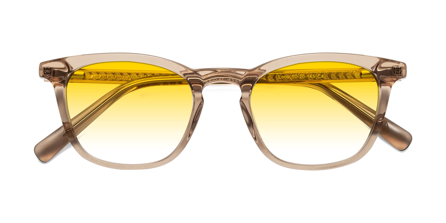 Folded Front of Loris in Light Brown with Yellow Gradient Lenses