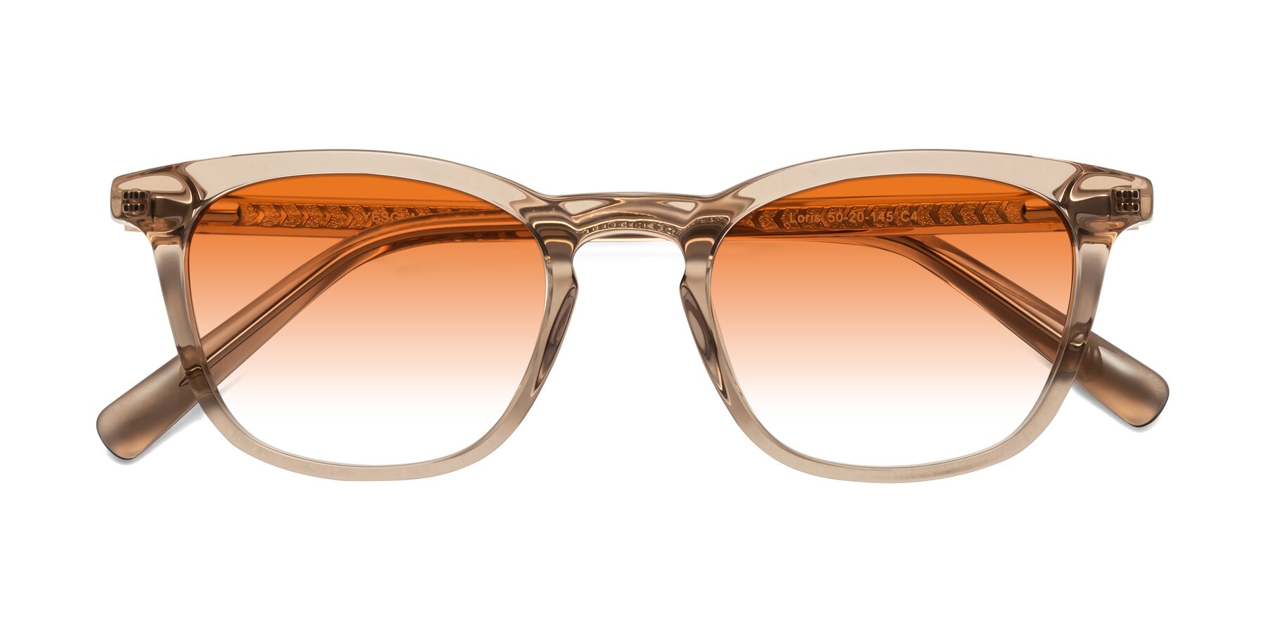 Folded Front of Loris in Light Brown with Orange Gradient Lenses