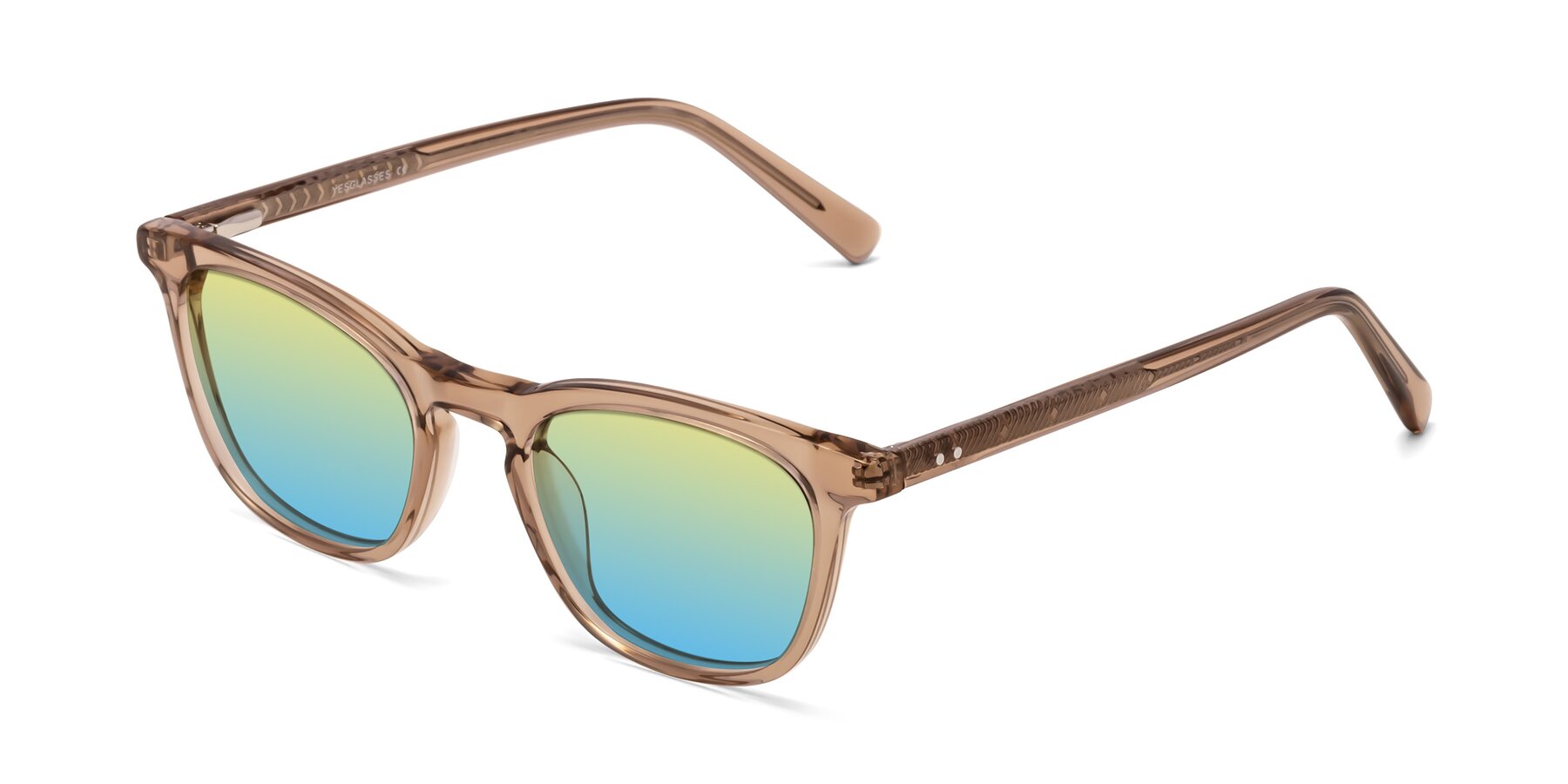 Angle of Loris in Light Brown with Yellow / Blue Gradient Lenses