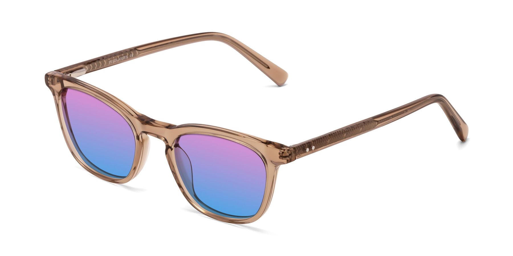 Angle of Loris in Light Brown with Pink / Blue Gradient Lenses