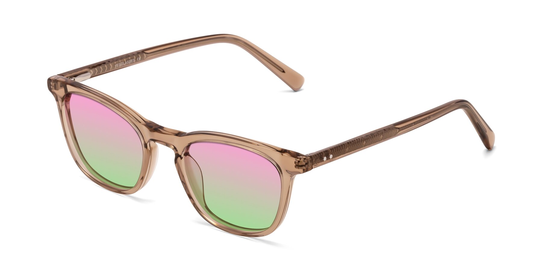 Angle of Loris in Light Brown with Pink / Green Gradient Lenses