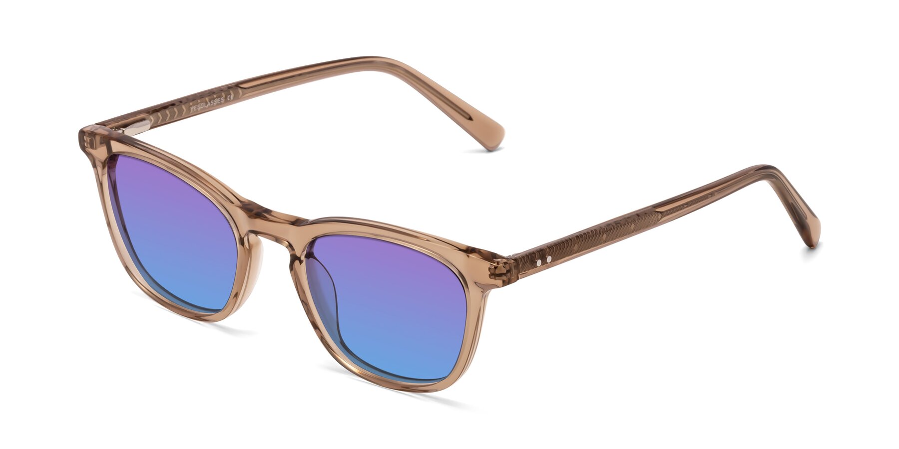 Angle of Loris in Light Brown with Purple / Blue Gradient Lenses