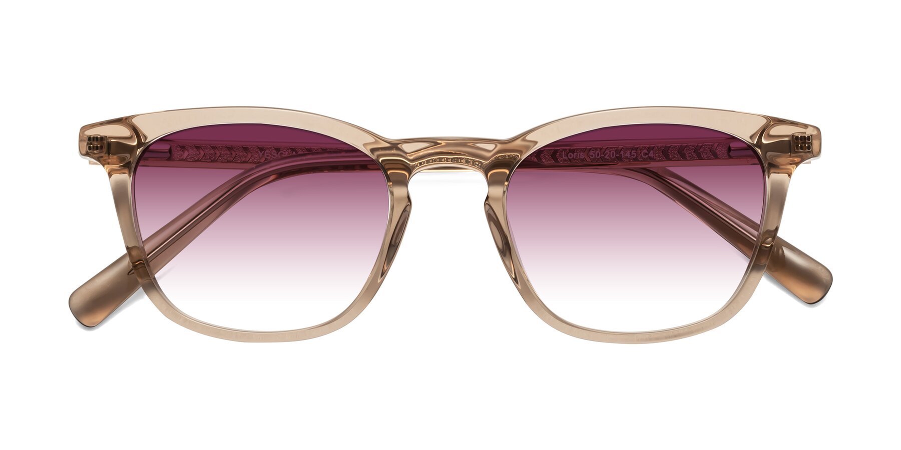 Folded Front of Loris in Light Brown with Wine Gradient Lenses