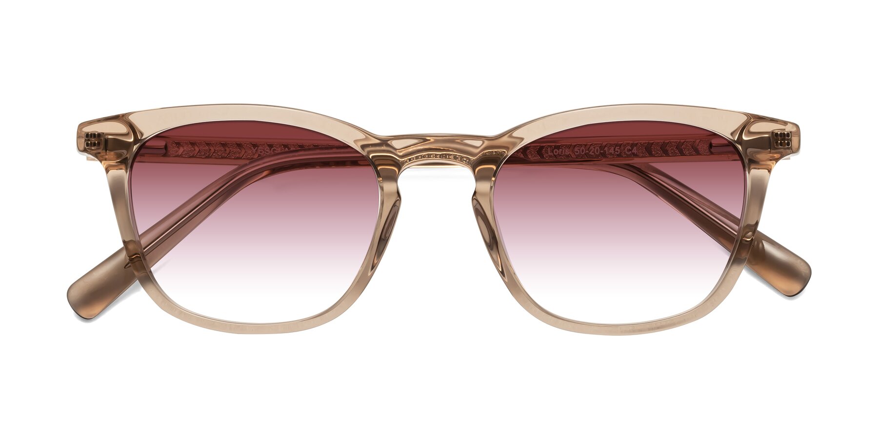 Folded Front of Loris in Light Brown with Garnet Gradient Lenses