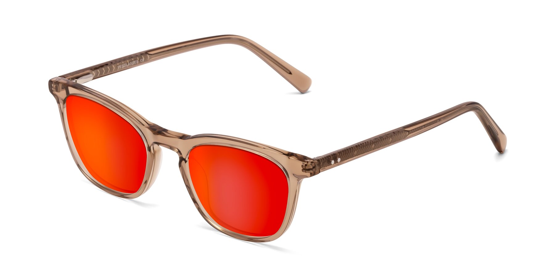 Angle of Loris in Light Brown with Red Gold Mirrored Lenses