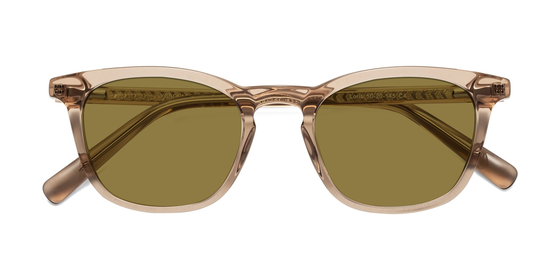 Folded Front of Loris in Light Brown with Brown Polarized Lenses