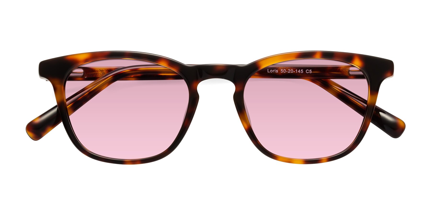 Folded Front of Loris in Tortoise with Light Wine Tinted Lenses