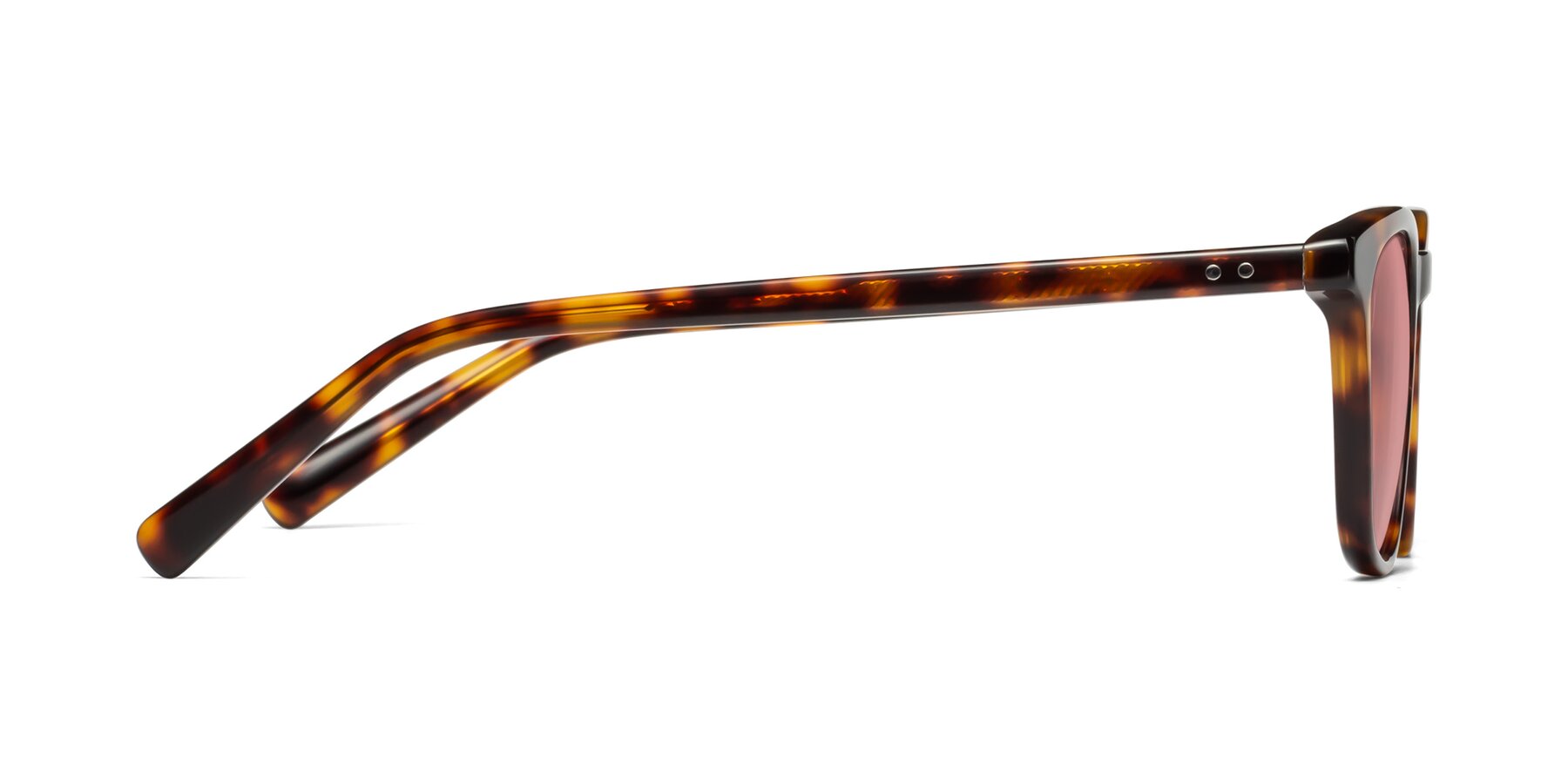 Side of Loris in Tortoise with Medium Garnet Tinted Lenses