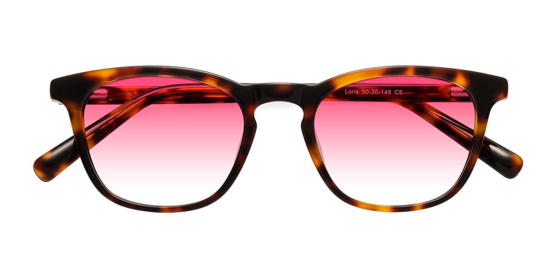 Folded Front of Loris in Tortoise with Pink Gradient Lenses