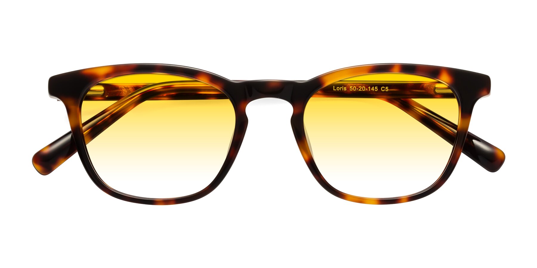 Folded Front of Loris in Tortoise with Yellow Gradient Lenses