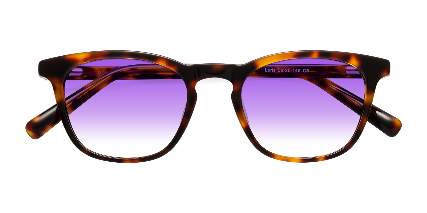 Folded Front of Loris in Tortoise with Purple Gradient Lenses