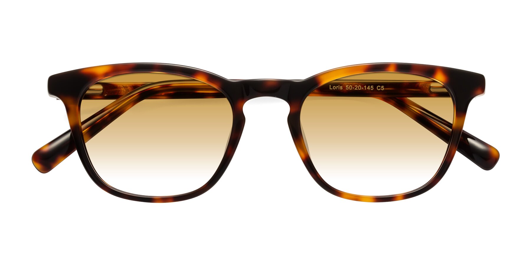 Folded Front of Loris in Tortoise with Champagne Gradient Lenses