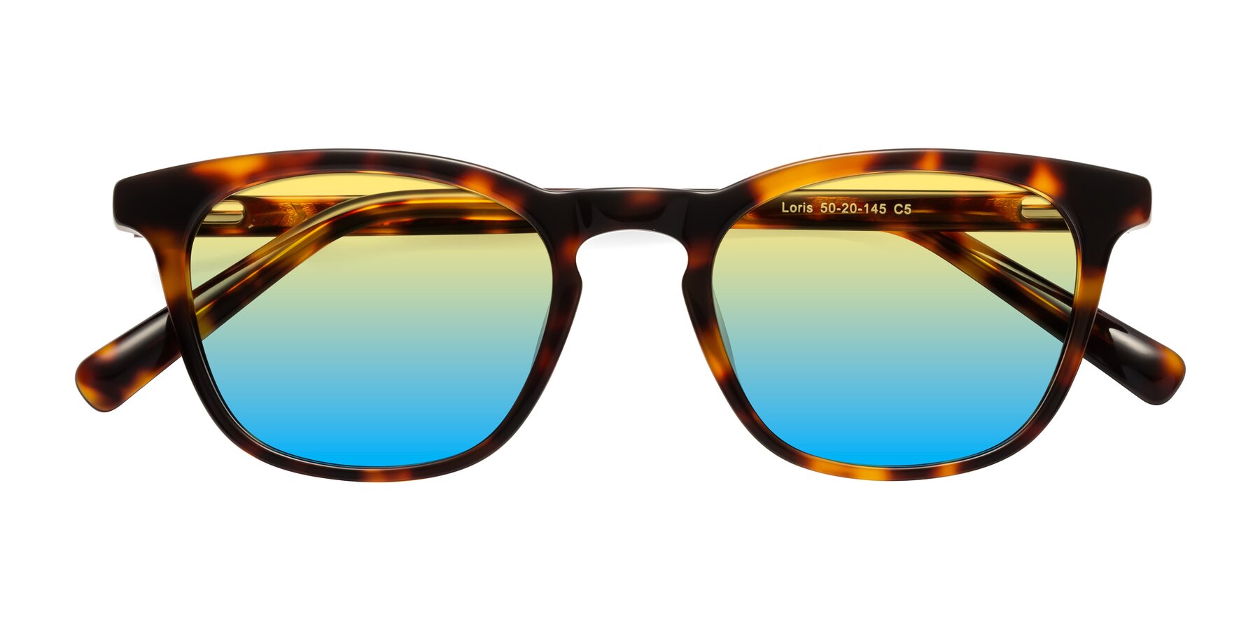 Folded Front of Loris in Tortoise with Yellow / Blue Gradient Lenses
