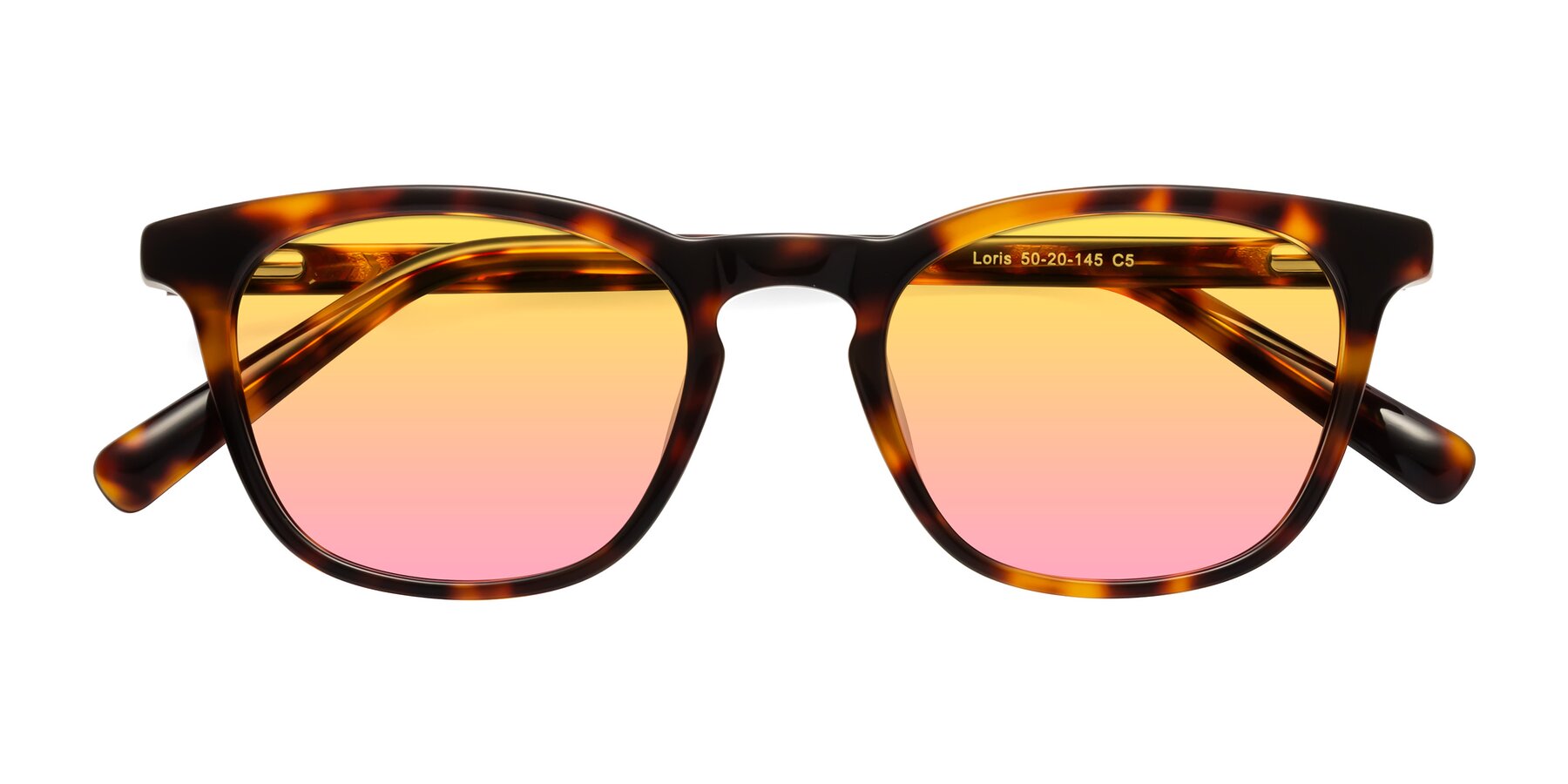 Folded Front of Loris in Tortoise with Yellow / Pink Gradient Lenses