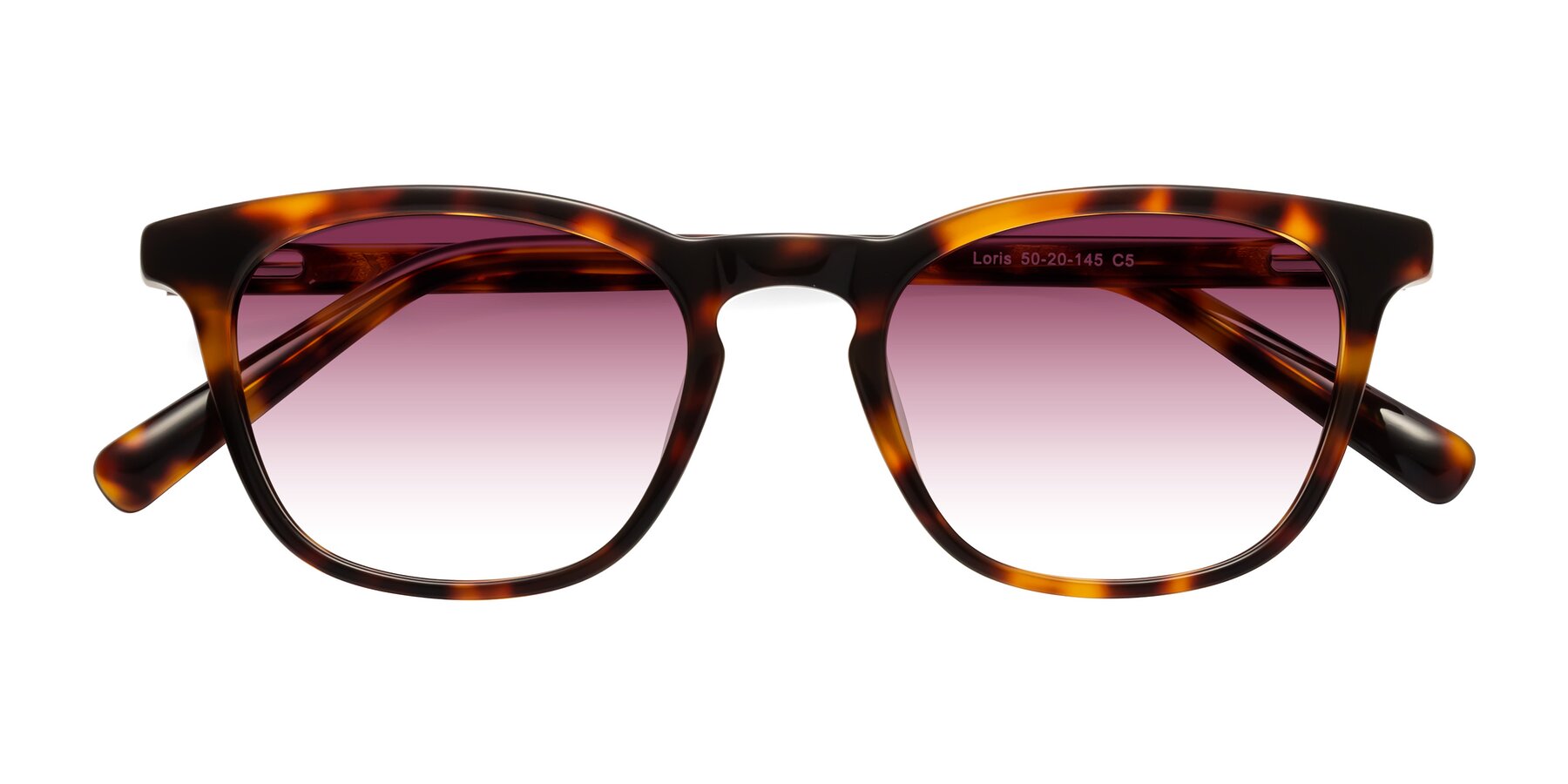 Folded Front of Loris in Tortoise with Wine Gradient Lenses