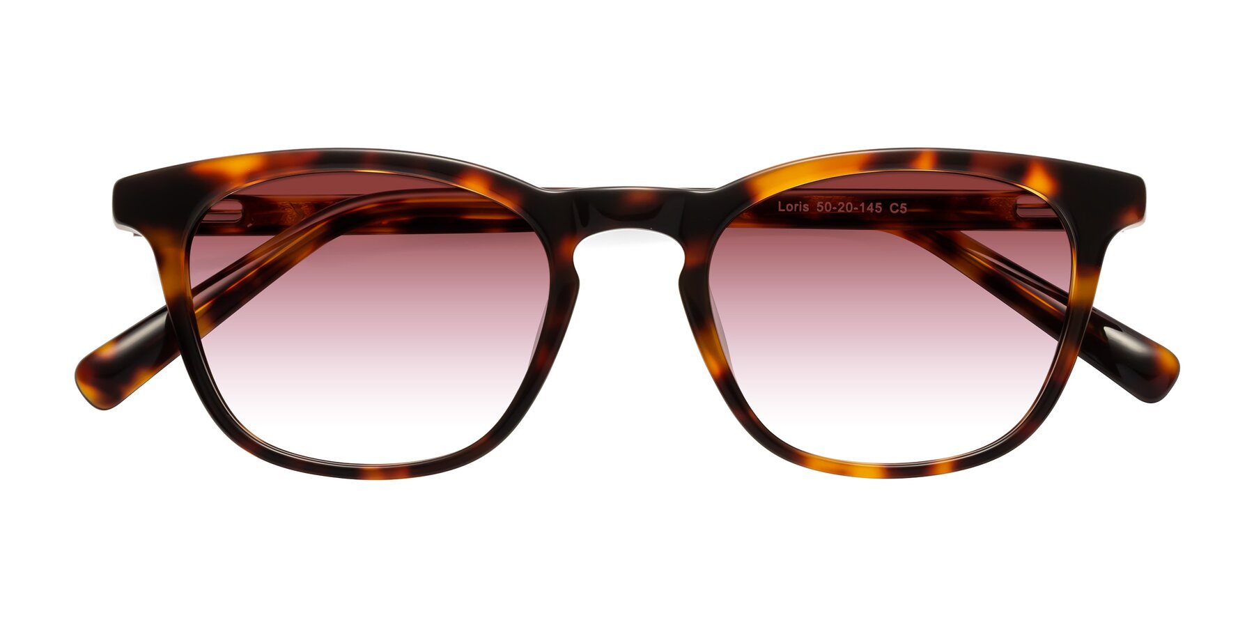 Folded Front of Loris in Tortoise with Garnet Gradient Lenses