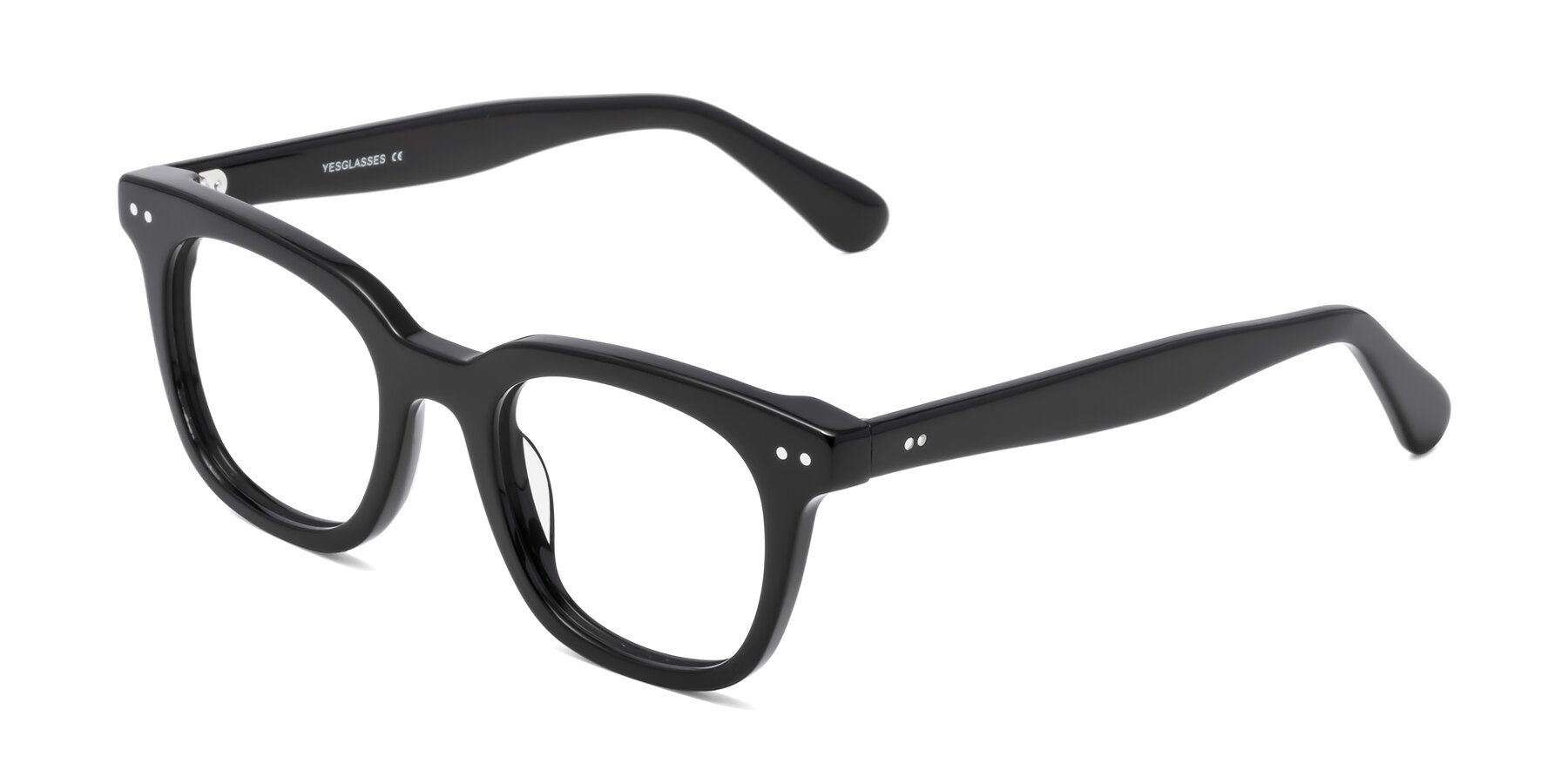 Angle of Bush in Black with Clear Eyeglass Lenses