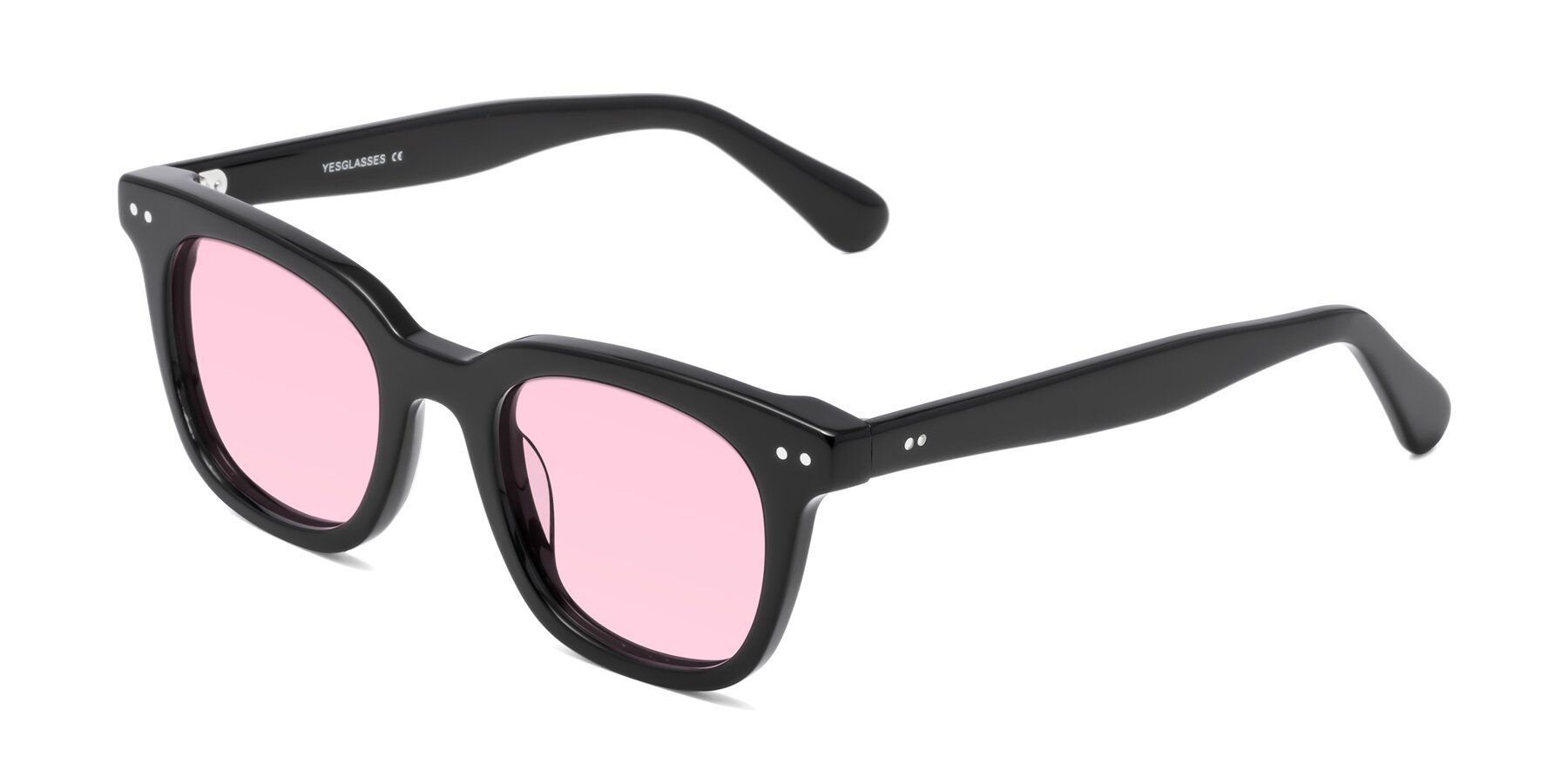 Angle of Bush in Black with Light Pink Tinted Lenses