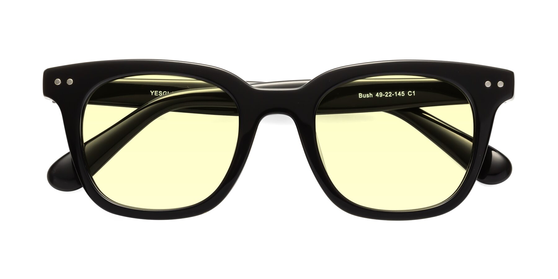 Folded Front of Bush in Black with Light Yellow Tinted Lenses