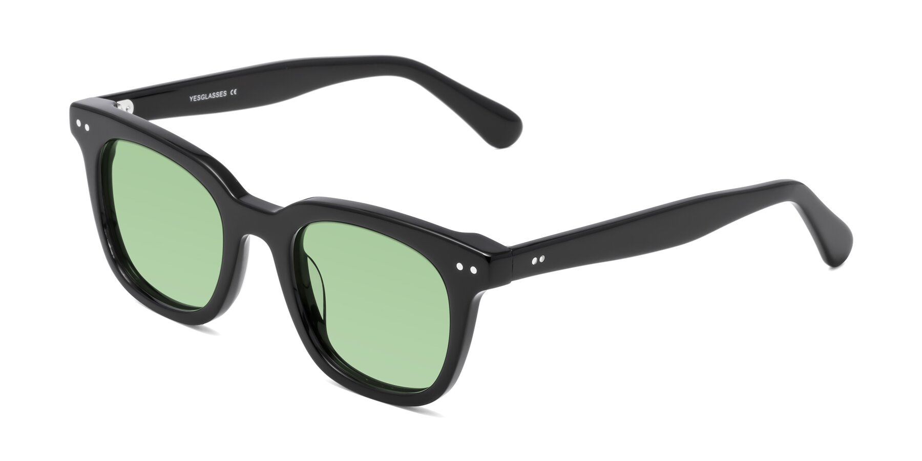 Angle of Bush in Black with Medium Green Tinted Lenses