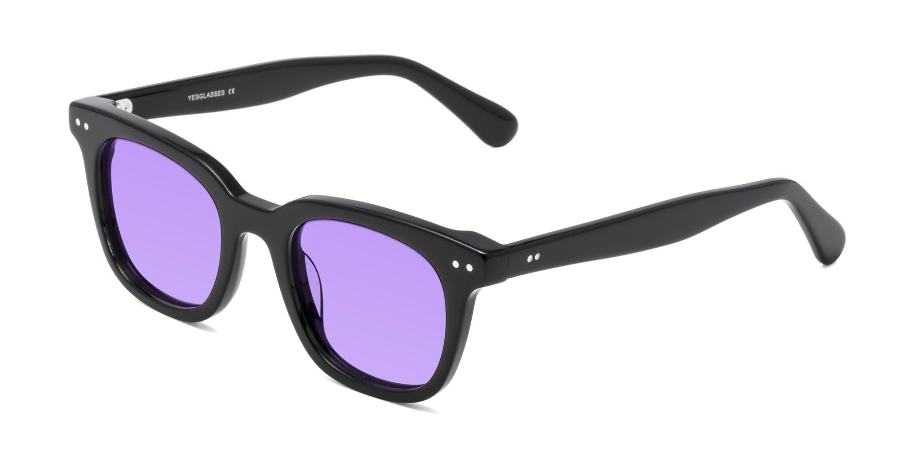 Angle of Bush in Black with Medium Purple Tinted Lenses