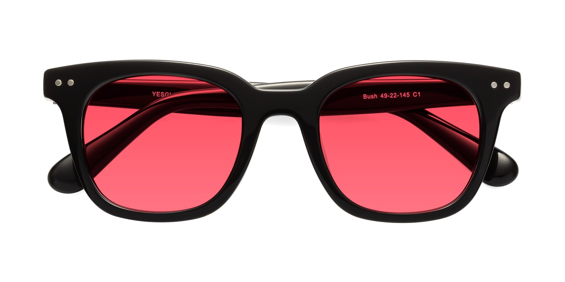 Folded Front of Bush in Black with Red Tinted Lenses