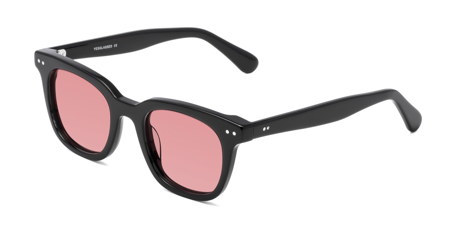 Angle of Bush in Black with Medium Garnet Tinted Lenses