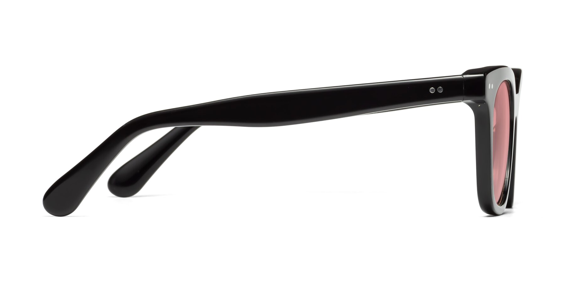 Side of Bush in Black with Medium Garnet Tinted Lenses