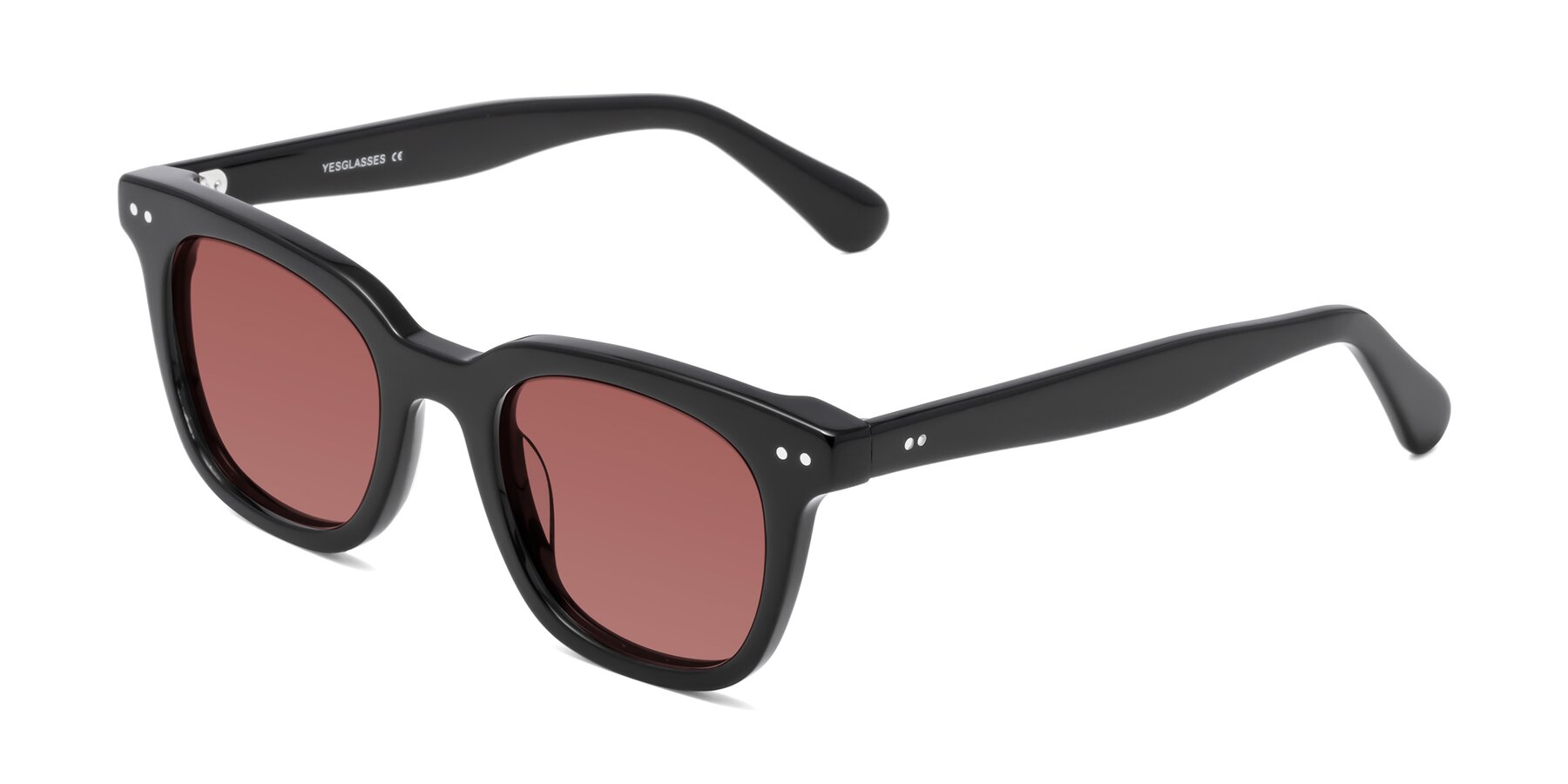 Angle of Bush in Black with Garnet Tinted Lenses