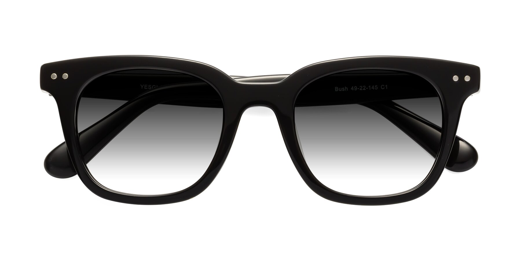 Folded Front of Bush in Black with Gray Gradient Lenses