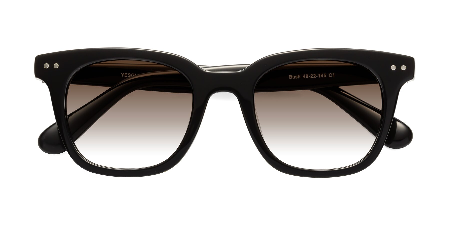 Folded Front of Bush in Black with Brown Gradient Lenses