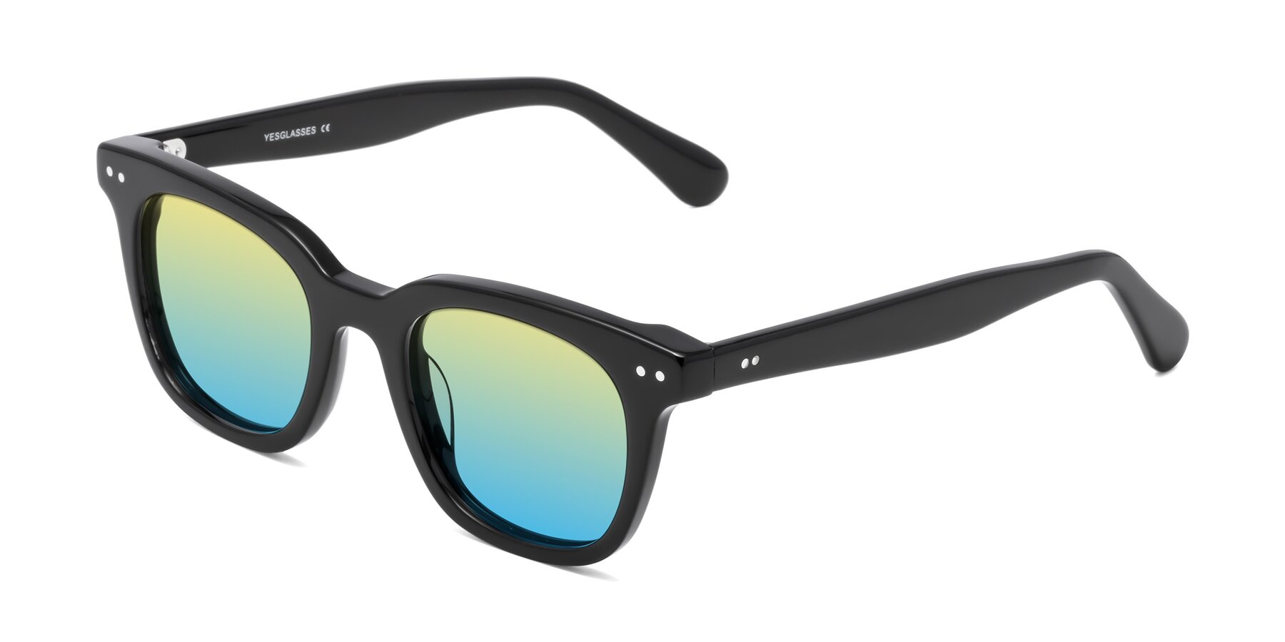 Angle of Bush in Black with Yellow / Blue Gradient Lenses