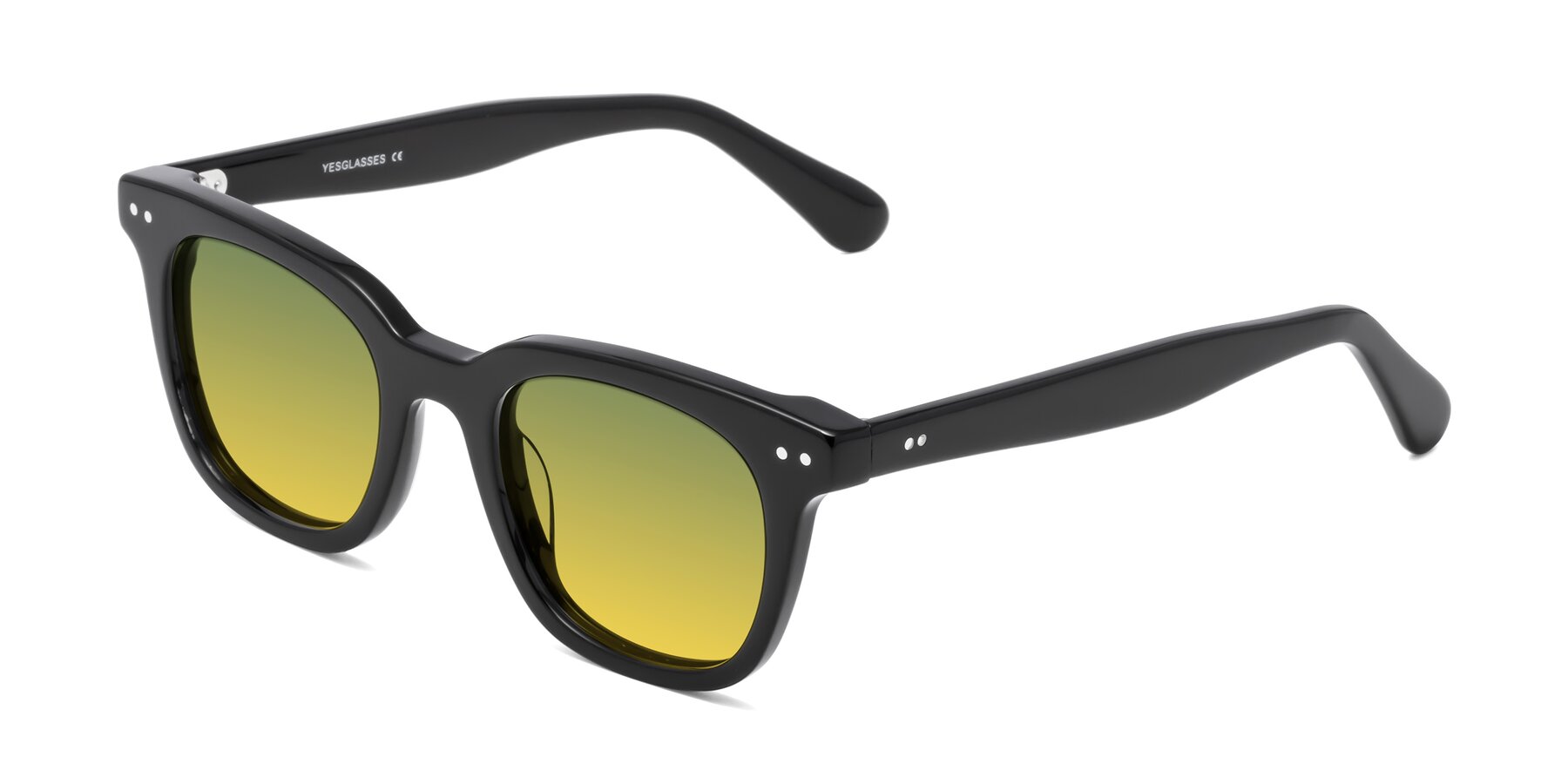 Angle of Bush in Black with Green / Yellow Gradient Lenses