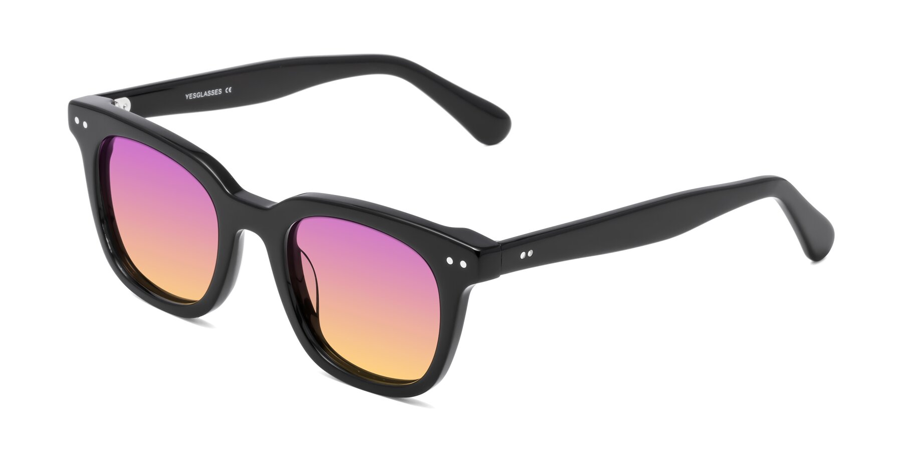 Angle of Bush in Black with Purple / Yellow Gradient Lenses