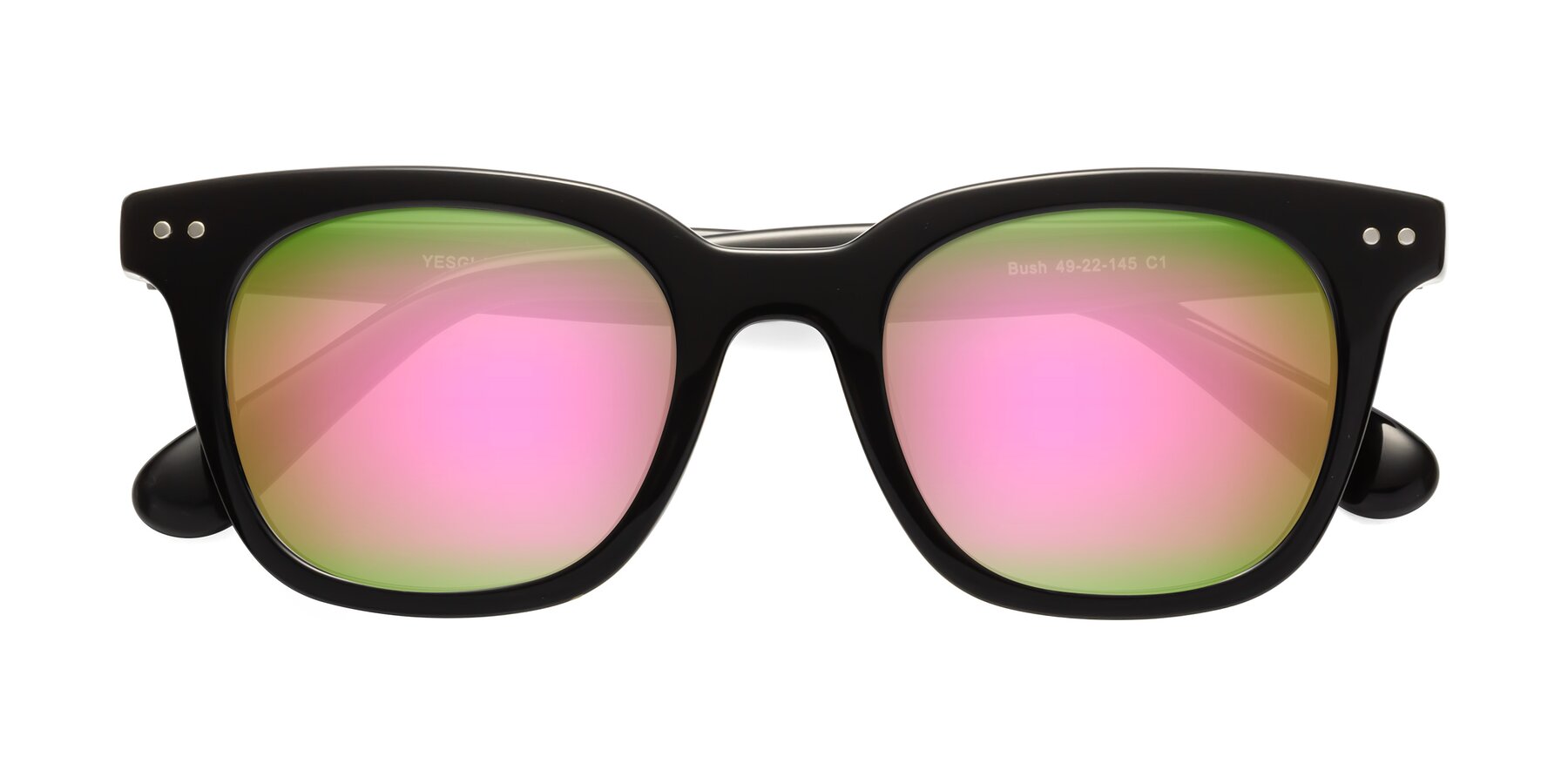 Folded Front of Bush in Black with Pink Mirrored Lenses