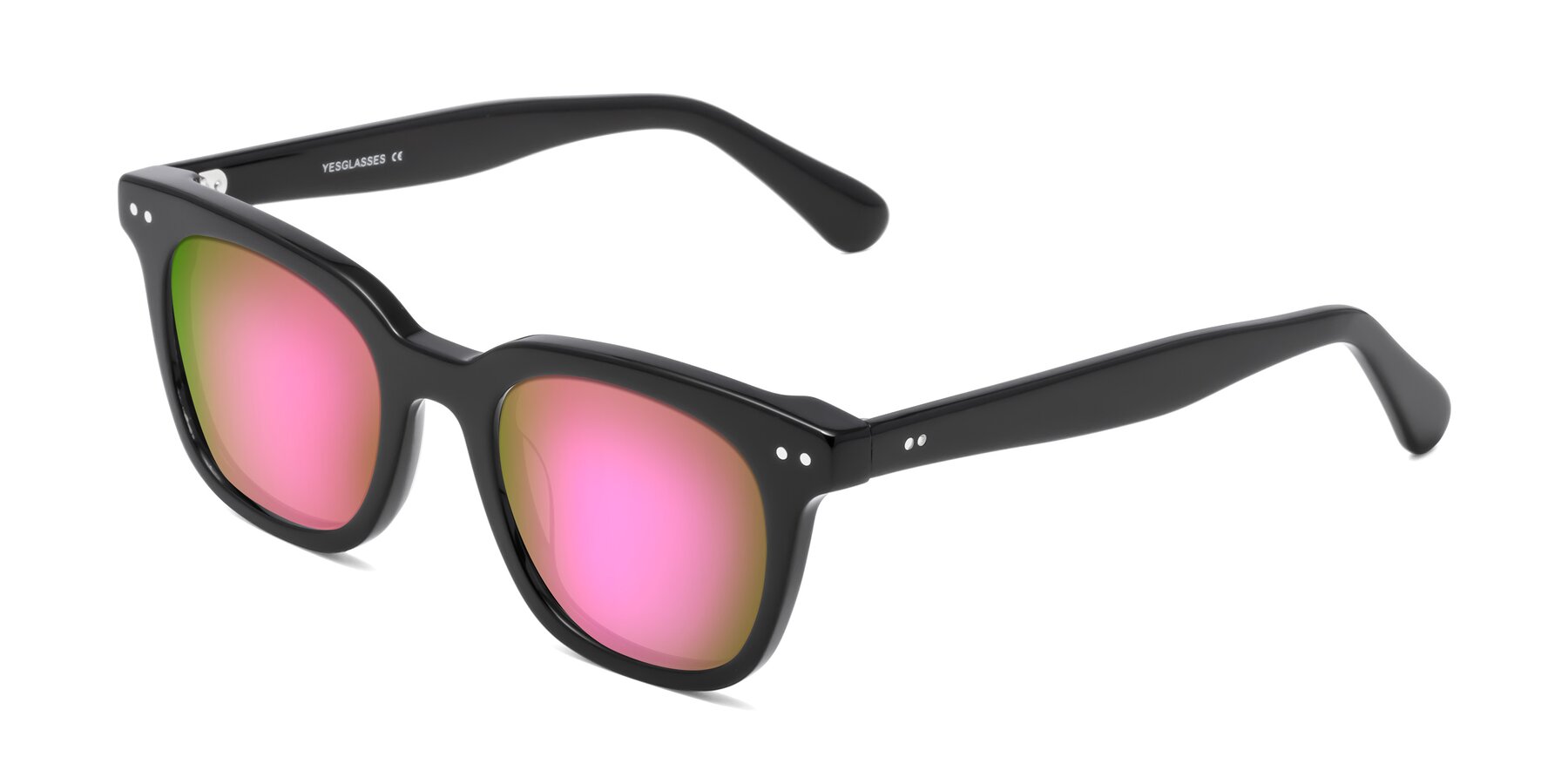 Angle of Bush in Black with Pink Mirrored Lenses