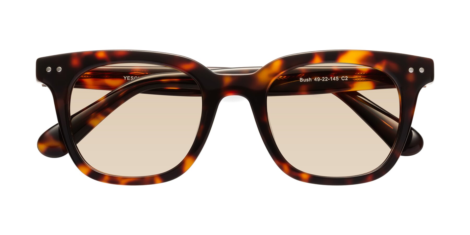 Folded Front of Bush in Tortoise with Light Brown Tinted Lenses