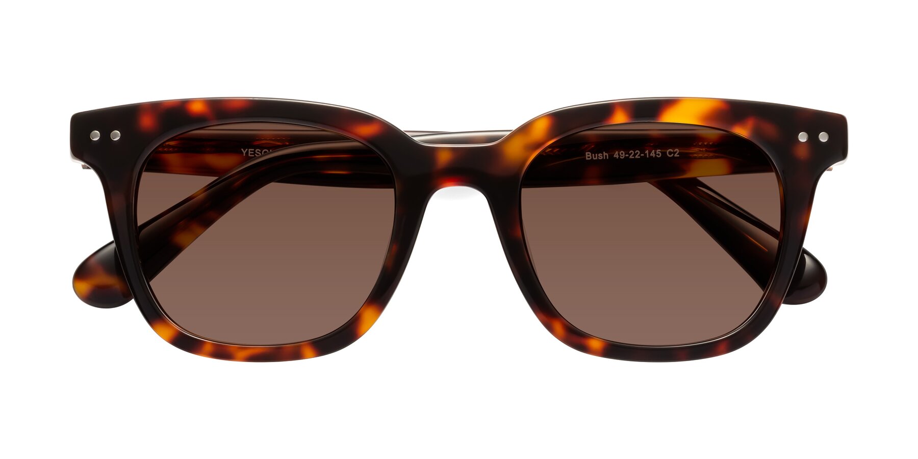 Folded Front of Bush in Tortoise with Brown Tinted Lenses
