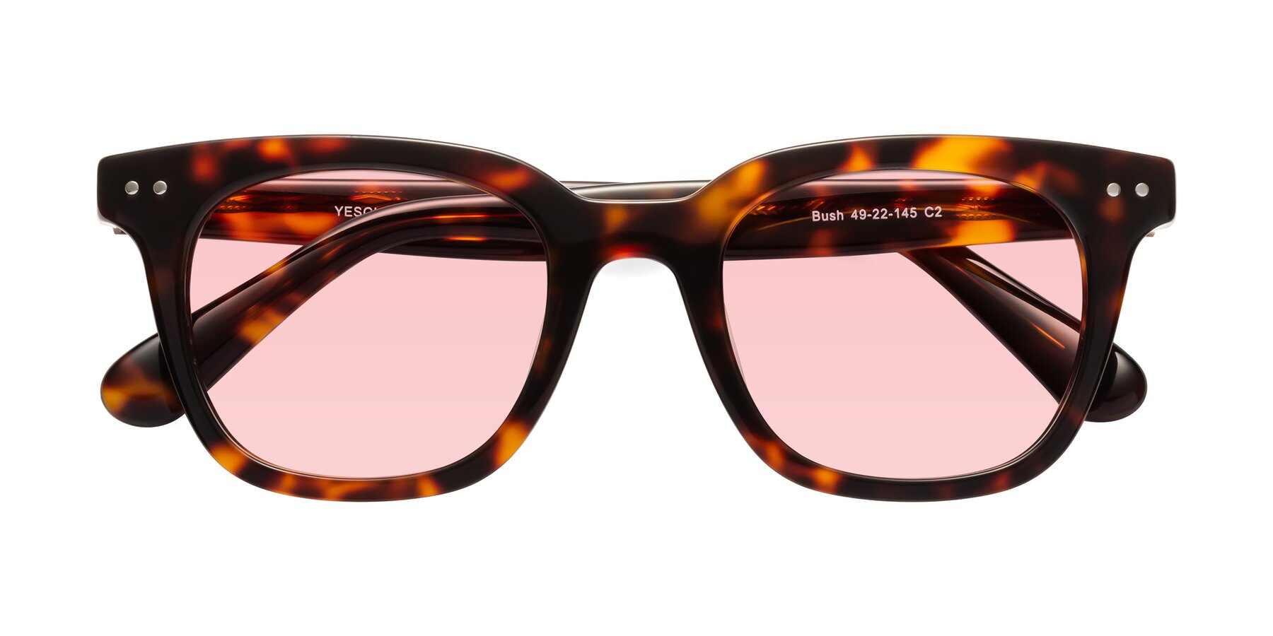 Folded Front of Bush in Tortoise with Light Garnet Tinted Lenses