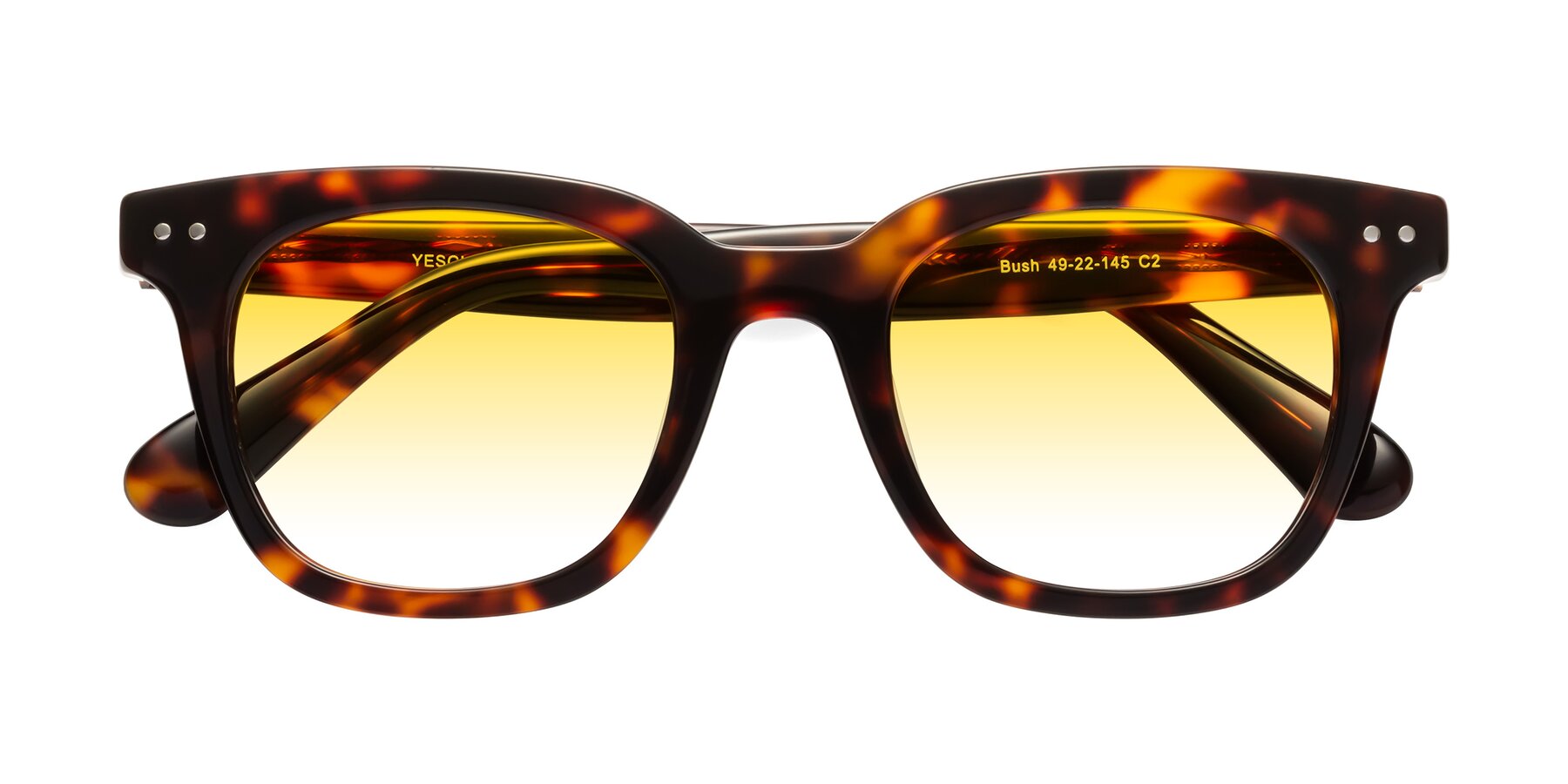 Folded Front of Bush in Tortoise with Yellow Gradient Lenses