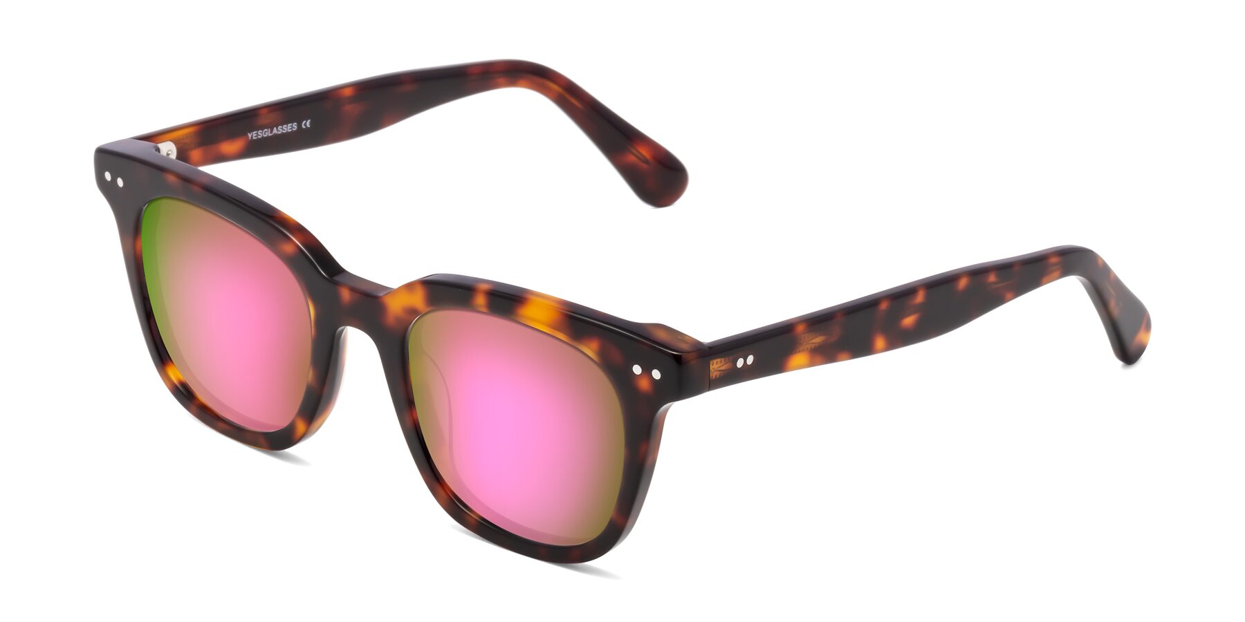 Angle of Bush in Tortoise with Pink Mirrored Lenses