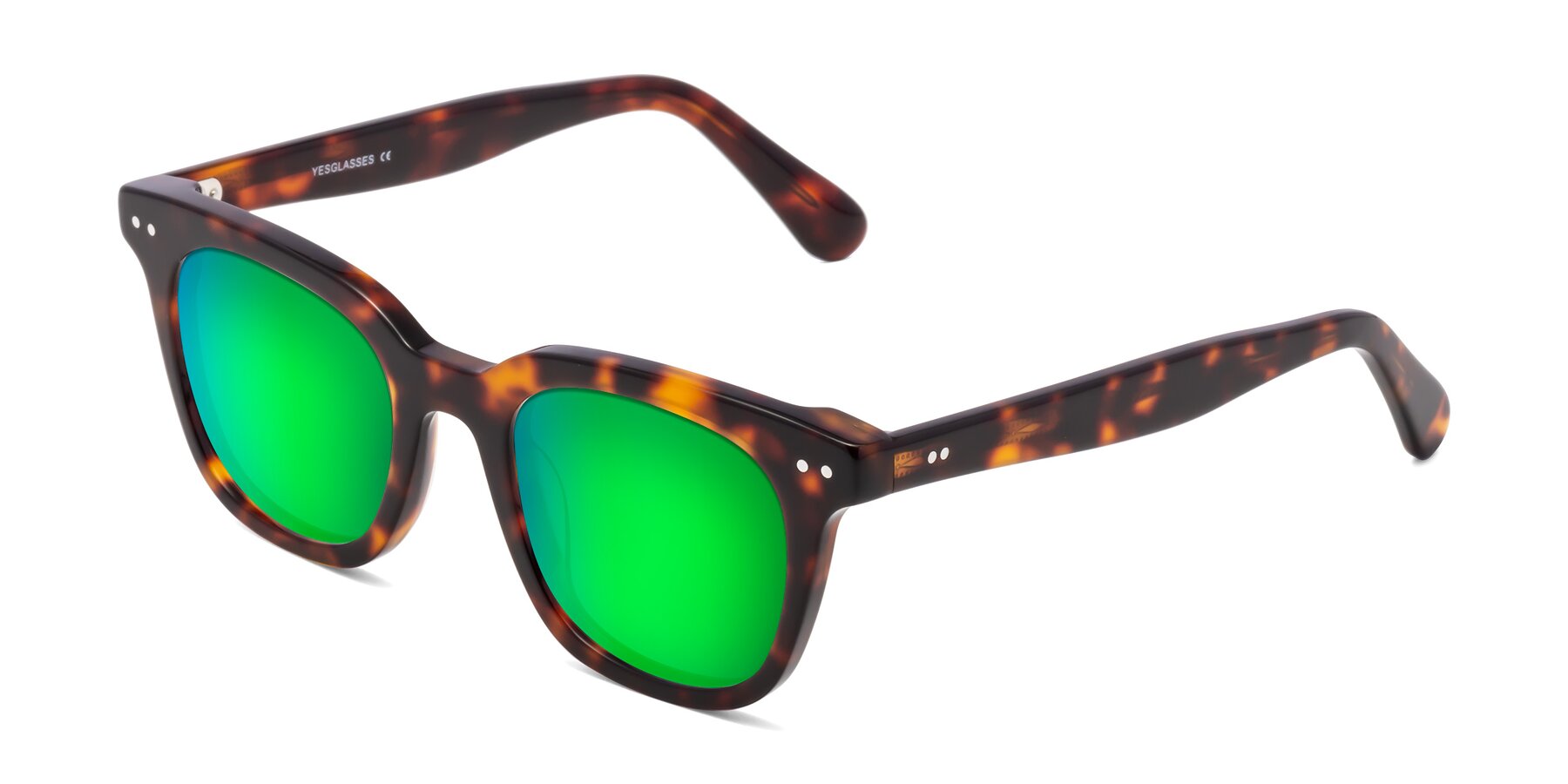 Angle of Bush in Tortoise with Green Mirrored Lenses