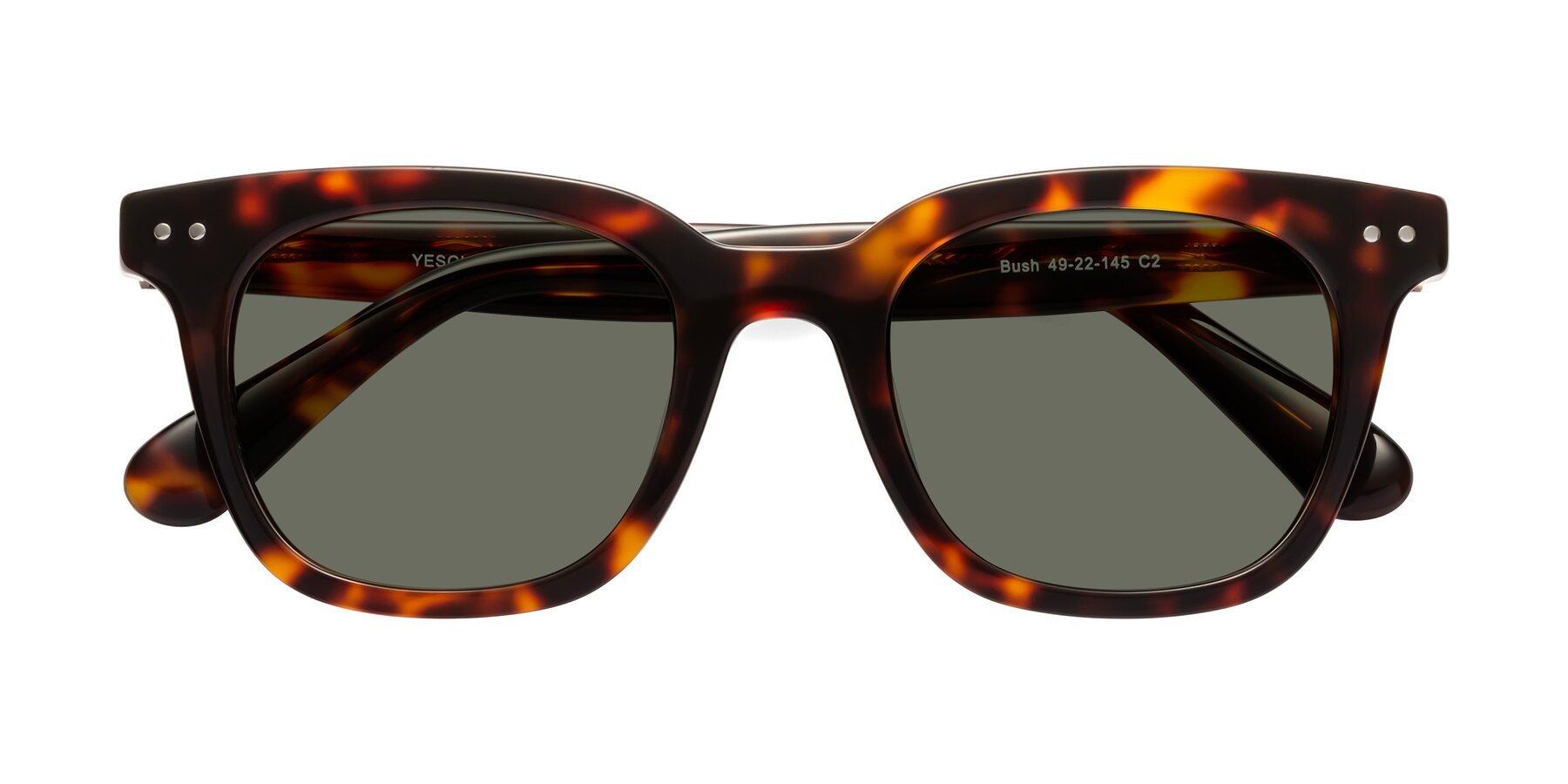 Folded Front of Bush in Tortoise with Gray Polarized Lenses