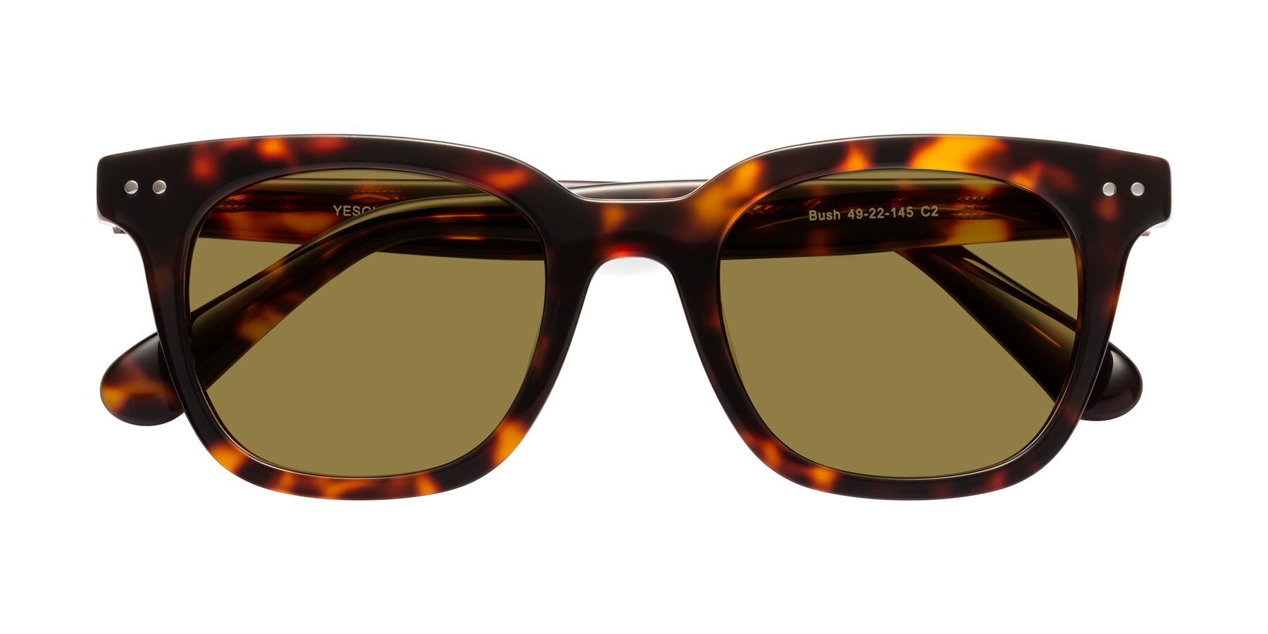 Folded Front of Bush in Tortoise with Brown Polarized Lenses
