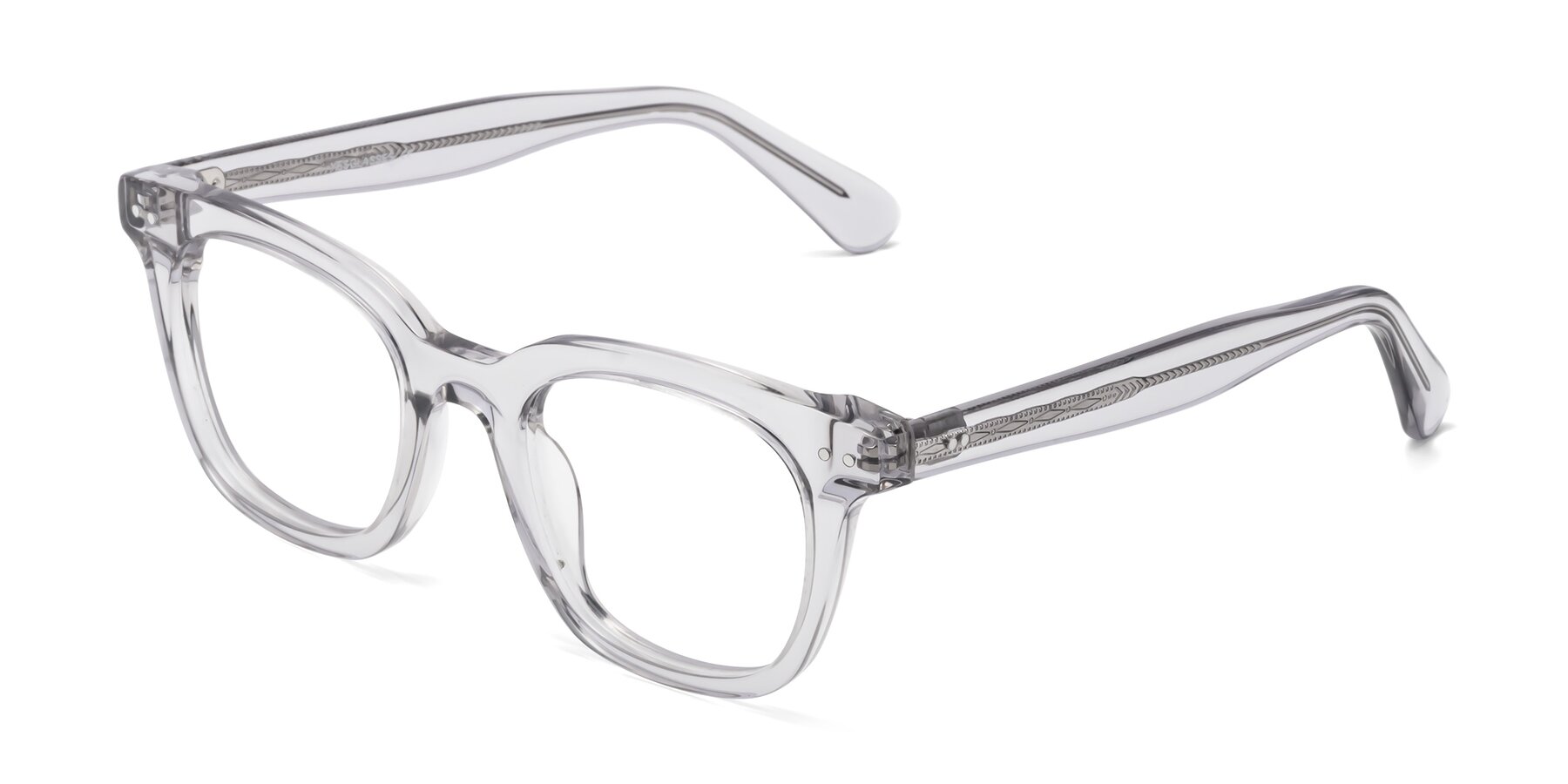 Angle of Bush in Clear Gray with Clear Eyeglass Lenses