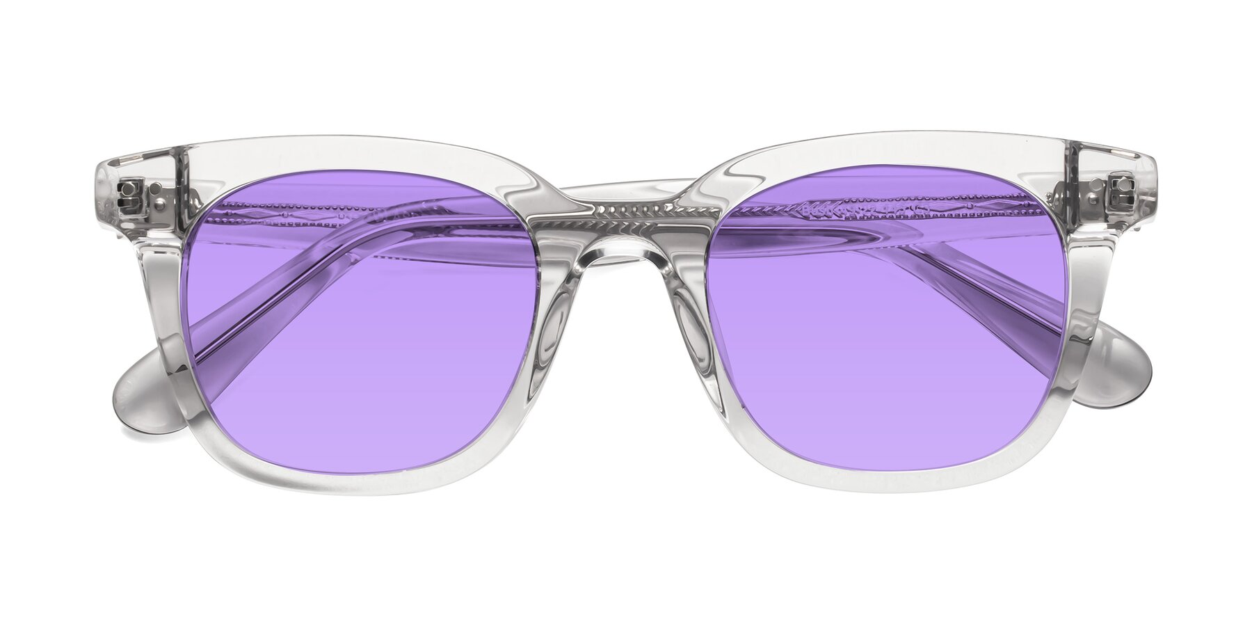 Folded Front of Bush in Clear Gray with Medium Purple Tinted Lenses