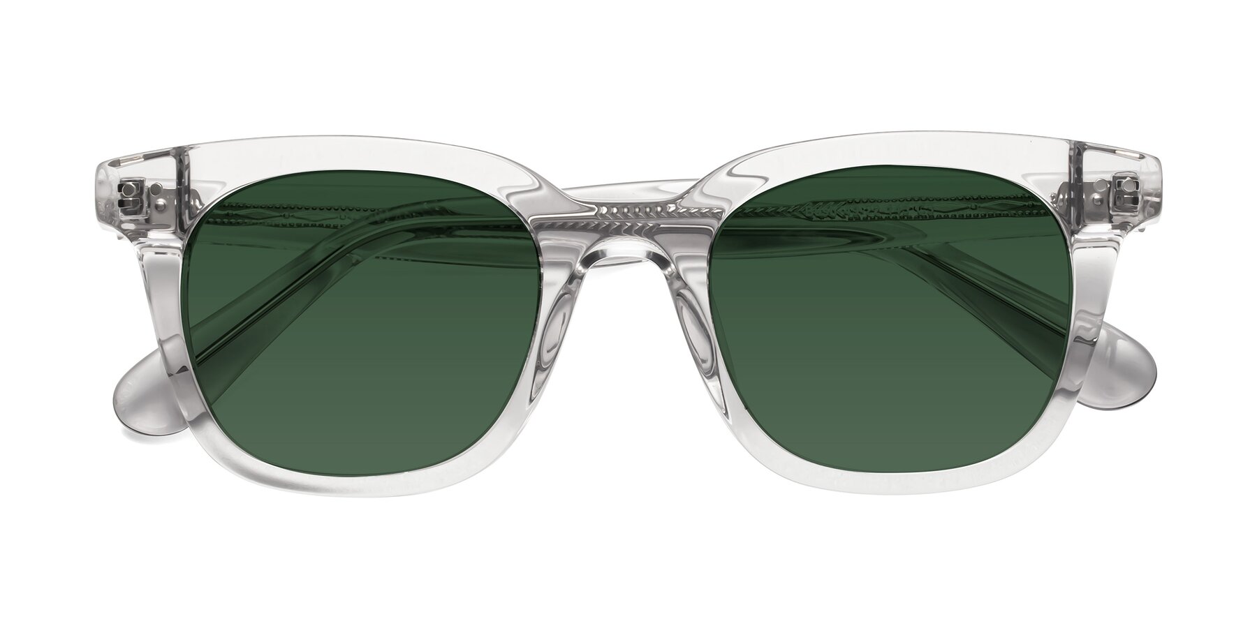 Folded Front of Bush in Clear Gray with Green Tinted Lenses