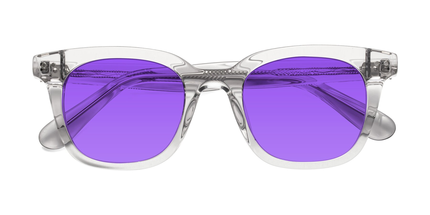 Folded Front of Bush in Clear Gray with Purple Tinted Lenses